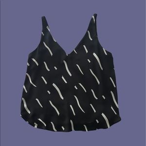 LOFT Black and Cream Sleeveless Top